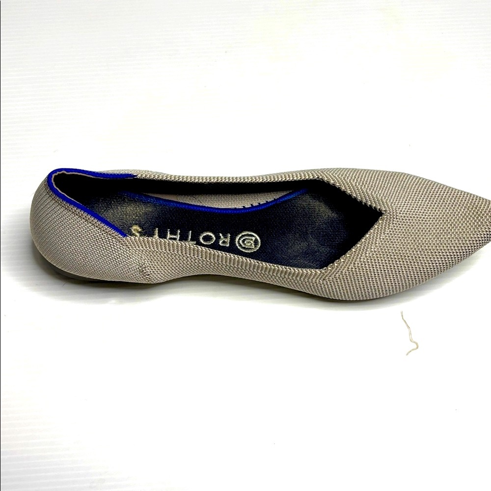 Rothy's Flax Birdseye Gray and Blue Pointed Toe Flats - Picture 4 of 10
